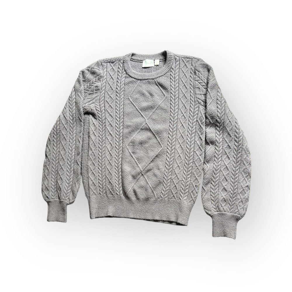 CYRUS Cable Knit Sweater Gray Textured Crewneck Pullover Women’s Size S